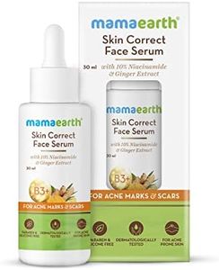 Mamaearth Skin Correct Face Serum Acne Scars removal cream with Niacinamide and Ginger Extract - 30 ml