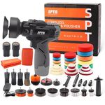 SPTA 12V Cordless Car Polisher Tool Sets, Cordless Drill Variable Speed Polisher and Buffer, 2000mAh Li-ion Battery with Fast Charger and Polishing Pads for Car Detailing and Paint Polishing