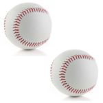 OMYOPY 2 Pack Tballs Training Baseballs Sponge Rubber Core, Reduced Impact Kids Safety Baseballs, Unmarked Tee Ball Practice Baseball for League Play, Pitching, Hitting, Fielding, Autograph, Gifts