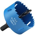 3 Inch Hole Saw, 76 mm HSS Bi-Metal Hole Cutter with Hex Shank Drill Bit Adapter for Wood Plastic Drywall Fiberboard and Soft Metal Sheet, Blue