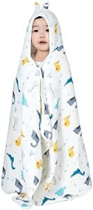 Hooded Towel Muslin Hooded Towel Made from Organic Cotton 6-Layer Cotton Bath Towel, Soft Bath Towels 25x51inches for Toddler Baby and 1-5 Years Old Kids Dinosaur