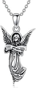 ROMANTICWORK Collier Ange Gardien en Argent Sterling 925 Pendentif Ange Gardien Collier Ange Bijoux Cadeaux d'Anniversaire pour Femmes Filles