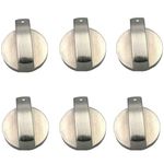 XIAOXIONGYUXIN 4 PCS Gas Stove Control Knobs Metal 6mm Cooker Control Switch Knobs Gas Stove Knobs Suitable for Stove Oven Switch Dial (Sliver)