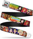 Buckle-Down Seatbelt Buckle Belt, DC Superhero Girls 9 Character Group Green/Yellow/Pink Fade, Youth, 20 to 36 Inches Length, 1.0 Inch Wide