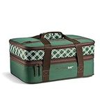 Rachael Ray Expandable Insulated Casserole Carrier for Hot or Cold Food, Thermal Lasanga Lugger Tote for Pockluck, Parties, Picnic, and Cookouts, Fits 9" x 13" Baking Dish, Forest Green