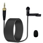 MICMXMO Lavalier Lapel Microphone 3.5 mm for Sennheiser Wireless System Bodypack Transmitter Unidirectional Capacitor Lapel Mic Perfect for YouTube, Interview, Podcast, 1.5 m