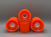 GHOST BOARDS Ghost Wheels - 70MM 78A Long Board Wheels with ABEC-7 Bearings for Cruising & Carving - Solid Urethane Wheels for Tricks - Urethane Skateboard Wheels Built for Tricks & Control (Orange)