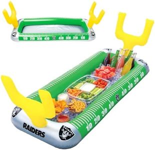 NFL 4 ft Inflatable Food Cooler Buffet, Officially Licensed Ice Serving Bar for Tailgate Parties - Las Vegas Raiders