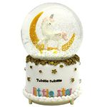 RedRoss Snow Globe Unicorn Halfmoon Motorized | Magical Flakes | Polyresin | Musical | Rotating Water | 17cm | 3 AAA Batteries