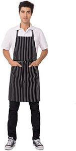 Chef Works Unisex Bib Apron, Black Chalk Stripe, One Size