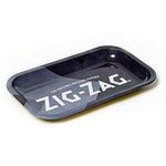 Zig-Zag - Iconic Metal Rolling Tray, Elegant Multipurpose Tray 4 Designs and 3 Sizes, Lightweight Smoke Tray, Curved Edges and Smooth Surface, Herb Accessory Tray, Medium 27cm X 16cm, (Black)