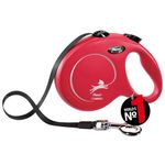 FLEXI New Classic Tape Retractable Dog Leash for Large Size Dogs Upto 50kgs. – 16 ft., Red | Tangle Free Pet Walking Leash with One-Handed Brake, Pause, Lock | German Quality Product
