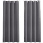 PONY DANCE Gray Blackout Curtains with Eyelets Thermal Curtains for Bedroom, Living Room, Kitchen Window Treatment Short Black Out Curtains & Drapes, W52 X L63, 2 Panels, Gray