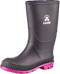 Kamik Girls' Stomp Rain Boot, Charcoal/Magenta, 4 M US Big Kid