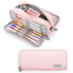 Yordawn Pencil Case Large Pencil Cases for Girls Boys Big Capacity Pencil Pouch with 3 Compartments School Stationary Office Storage Makeup Bag for Kids Teenage Adults Women Men, Pink, 🅗🅞🅣 🅢🅐🅻🅔,