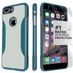 iPhone 8 Plus and 7 Plus Case, SaharaCase Classic Protection Kit Bundle with [ZeroDamage Tempered Glass Screen Protector] Rugged and Slim - Gray Blue