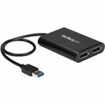 StarTech.com USB 3.0 to Dual DisplayPort Adapter, 4K 60Hz, USB to Dual DP Display Adapter/Converter for Mac/Windows