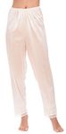 Patricia Women's Snip-it Casual Lounge Pants Soft Luminesse Sleepwear with Intricate Lace Trim (White, Small)