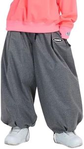 xwxwseui DOOREK Super Baggy Style Snow Pants for Men Women Insulated Ski Pants Unisex 3L Fabric Waterproof Cargo Snow Pants (Gray, One Size)