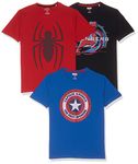 Marvel By Kidsville Boys Solid regular fit T-Shirt Pack of 3(MC001_Multicolor 1_11 Years-12 Years)