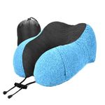 Nexlev Premium Memory Foam Neck Pillow with 360-Degree Head Support | Lightweight Comfortable Travel Pillow with Storage Bag for Sleeping | Traveling Flight Car Train Bus and Home Use NP-04 (Sky Blue)