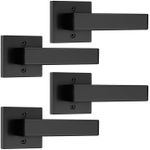 Probrico 4 Pack Black Dummy Door Levers Dummy Handles Heavy Duty Interior Levers Modern Non-Turning Door Hardware for French Door