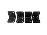 4 x Heavy-Duty Black Steel Corner Brackets for Railway Sleepers - Industrial Corner Support for Timber Sleepers Garden Edging Raised Beds Retaining Walls Driveway Edging Railway Hardware and Fixings
