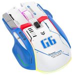 G6 Wireless Gaming Mouse, 2.4G, 4000DPI, Mecha Style Design, 12 Keys, 11 Changeable LED Backlight, 5 Adjustable DPI, 4000 FPS, Ergonomics, Compatible with PC/Mac/Laptop