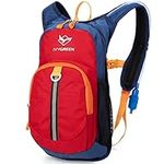 Ivygreen Kids Hydration Backpack, Hiking Backpack for Boys or Girls with 1.5L Water Bladder, Red