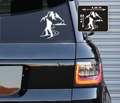 Printbeat Skier Skiing Vinyl Decals Stickers for Cars, Vans, Trucks, and laptops (White 5.1x5.35)