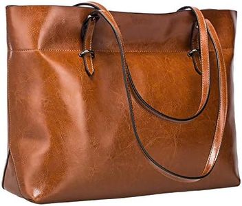S-ZONE Women's Vintage Genuine Leather Tote Shoulder Bag Handbag (Dark Brown)