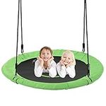 Tree Swings for Kids Outdoor, 40 Inch Diameter 600lb Weight & Adjustable Hanging Ropes Tree Swings, Great for Playground Swing, Backyard and Playroom(Green)