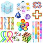 22 Pcs Fidget Toys Set, Sensory Fidget Toys Pack for Kids and Adults, Stress Anxiety Relief Squeeze Toys for Autism ADD OCD Special Needs, Best Party Favors Gifts for Holidays or Birthdays.