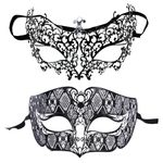 2 Pack Masquerade Mask Venetian Party Mask Set Masquerade Half face Mask For Woman Man