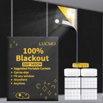 LUCMO Blackout Blinds 350x145 cm, 100% Blackout Blind Curtain for Window, Portable Blackout Shades Film for Bedroom, Cut to Any Size, Nursery Black Out Blinds for Baby Travel Temporary Permanent