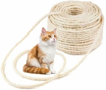 164FT Cat Natural Sisal Rope for Scratching Post Tree Replacement, Hemp Rope for Repairing, Recovering or DIY Scratcher, 6mm Diameter