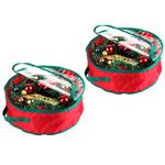 Mokyler 2PCS Christmas Wreath Storage Bag 20IN with Clear Window Garland Xmas Wreath Container Protect Artificial Wreaths with Durable 420D Oxford Material Holiday Wreath