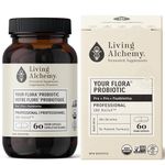 Gut Health Supplements for Men & Women - Your Flora Probiotic Professional with Fermented Soybean, Prebiotics, Digestive Enzyme, & Probiotics - Vegan, Non-GMO - Living Alchemy, 60 Pcs