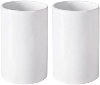 Gaolinci 2 Pcs Simple Solid Color Ceramic Mouthwash Cups, Bathroom Brushing Cup, 9 Oz