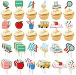 36Pcs Back to School Cupcake Toppers, Creative and Easy to Operate Decorations Cupcake Picks Book Cupcake Toppers, School Safe Cupcakes & Teacher Cupcake Toppers Applicable for Opening Ceremony