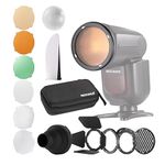 Neewer CRM2 Magnetic Accessories Kit for Round Head Flash Z1-C Z1-N Z1-S Z2-C Z2-N Z2-S Compatible with Godox V1 Speedlites, Included 14pcs Flash Light Control Modifier Diffuser Adapter