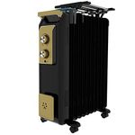 Low Noise Energy-Saving Oil Filled Heater Three-Speed tat Wide Heating Electric Radiator with Drying Rack Humidification Box Living Room Bedroom Black