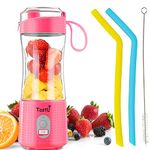 Personal Blender, Portable Juice On the Go Blender for Shakes and Smoothies, USB-C Rechargeable, Cordless (Pink)