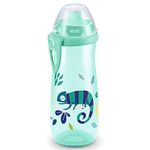 NUK Sports Cup Toddler Cup with Chameleon Effect | 24+ Months | 450 ml | Leak-Proof, Easy-Open/Close Push-Pull Spout | Colour Changing | Clip & Cap | BPA-Free | Chameleon (Green)