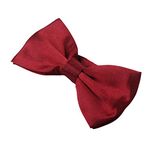 Kajeer Men's Bow Tie for Wedding Party - Solid Color Adjustable Tuxedo Bowtie Classy Silk Pre Tied Formal Bowties (Dark red, Solid colour)