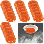 Tessco 24 Pieces Smoke Detector Fire Alarm Dust Cover Paint Cover Thicken Elastic Smoke Detector Cover Stretch Plastic Fire Alarm Cover During Cooking or Baking, Orange