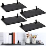 Zonon 4 Pack Black Slatwall Shelves 13.8 x 7.9 Inch Black Metal Slatwall Shelf Wall Mount Hanging Heavy Duty Slatwall Accessories for Gargage Home Shoe Stores Retail Boutiques Organization and Storage