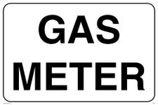 Viking Signs IN5269-A4L-V"Gas Meter" Sign, Vinyl, 200 mm H x 300 mm W,White