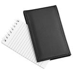 Black Leather Pocket Notepad Holder for 3x5 Inch Memo Pad Holder D and K Police Pocket Notebook, 1 3x5 Inch Lined Notepad Included