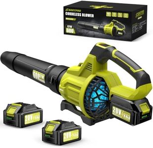 Cordless Leaf Blower 600 CFM 160 MPH with Batteries